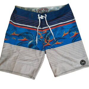 Ron Jon Board Shorts Men's Size 34 Swim Trunks Surf Floral Beach Lake Boating
